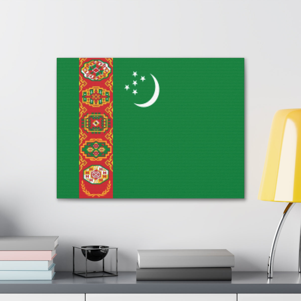 Turkmenistan Country Flag Canvas Vibrant Wall Art Unframed Home Decor-Express Your Love Gifts