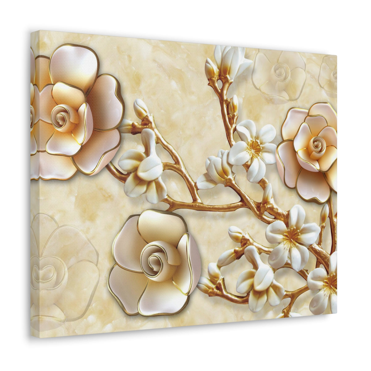 Yellow Flowers 3D Flower Canvas Wall Art for Home Decor Ready-to-Hang-Express Your Love Gifts