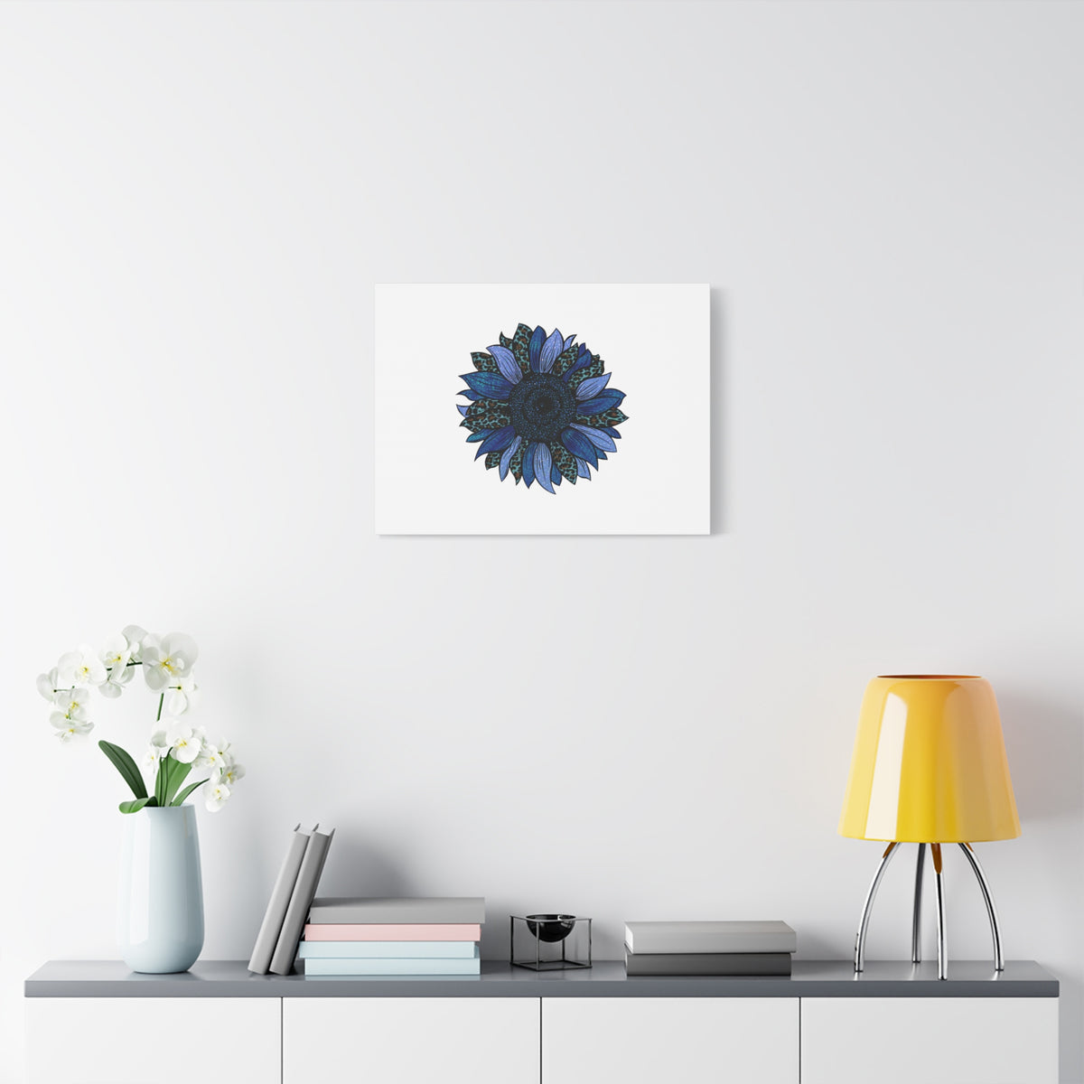 Scripture Canvas Blue Flower Christian Psalms 103:15 Wall Art Bible Verse Print Ready to Hang-Express Your Love Gifts
