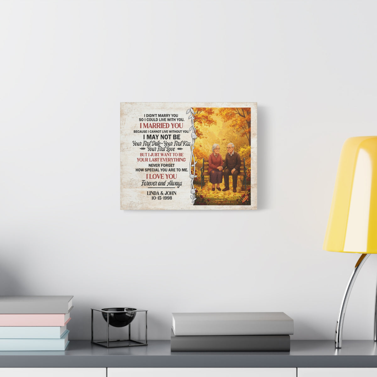 Personalized Anniversary Canvas Print “I Married You” – Romantic Couple Wall Art-Express Your Love Gifts