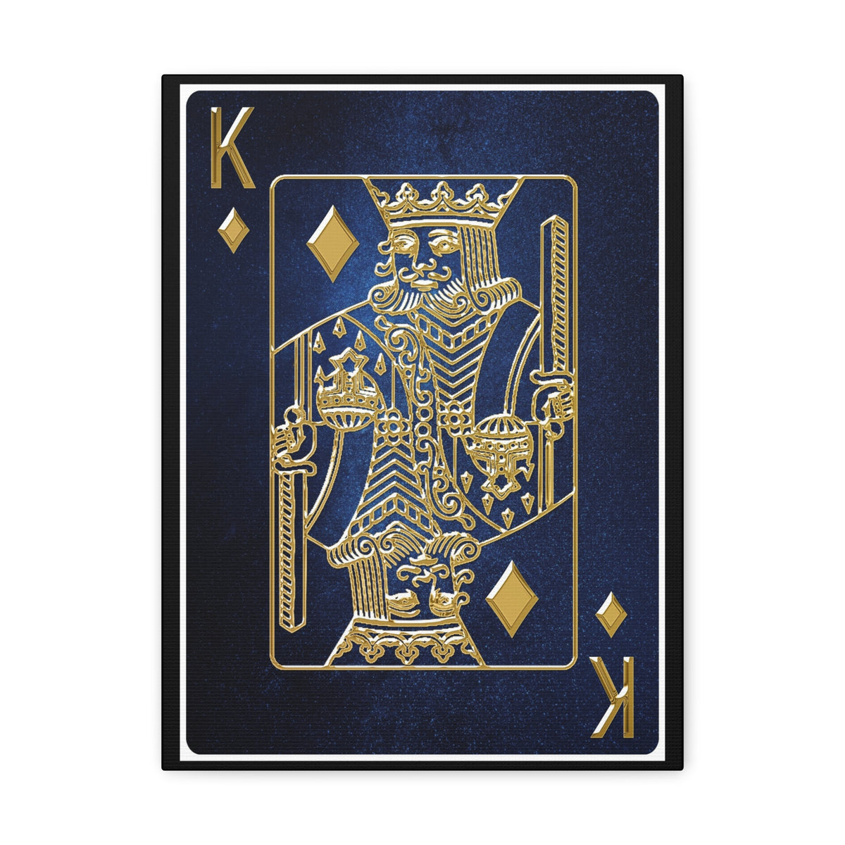 King Of Diamonds Space Background Playing Card Canvas Wall Art for Home Decor Ready-to-Hang-Express Your Love Gifts