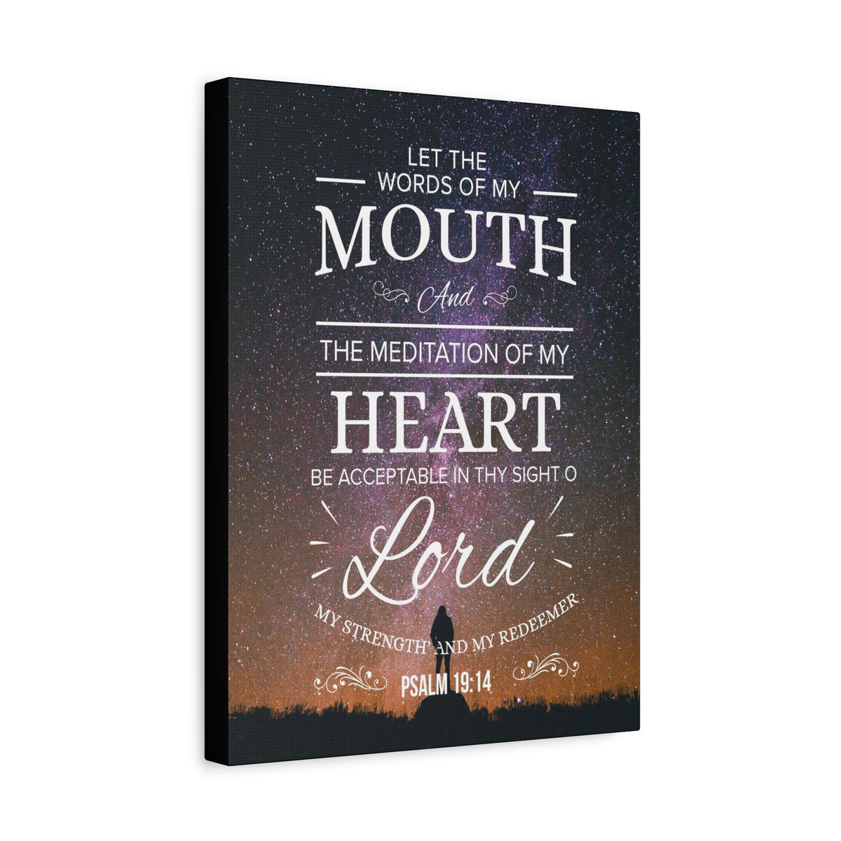 Scripture Canvas My Strength and Redeemer Psalm 19:14 Christian Wall Art Bible Verse Print Ready to Hang-Express Your Love Gifts