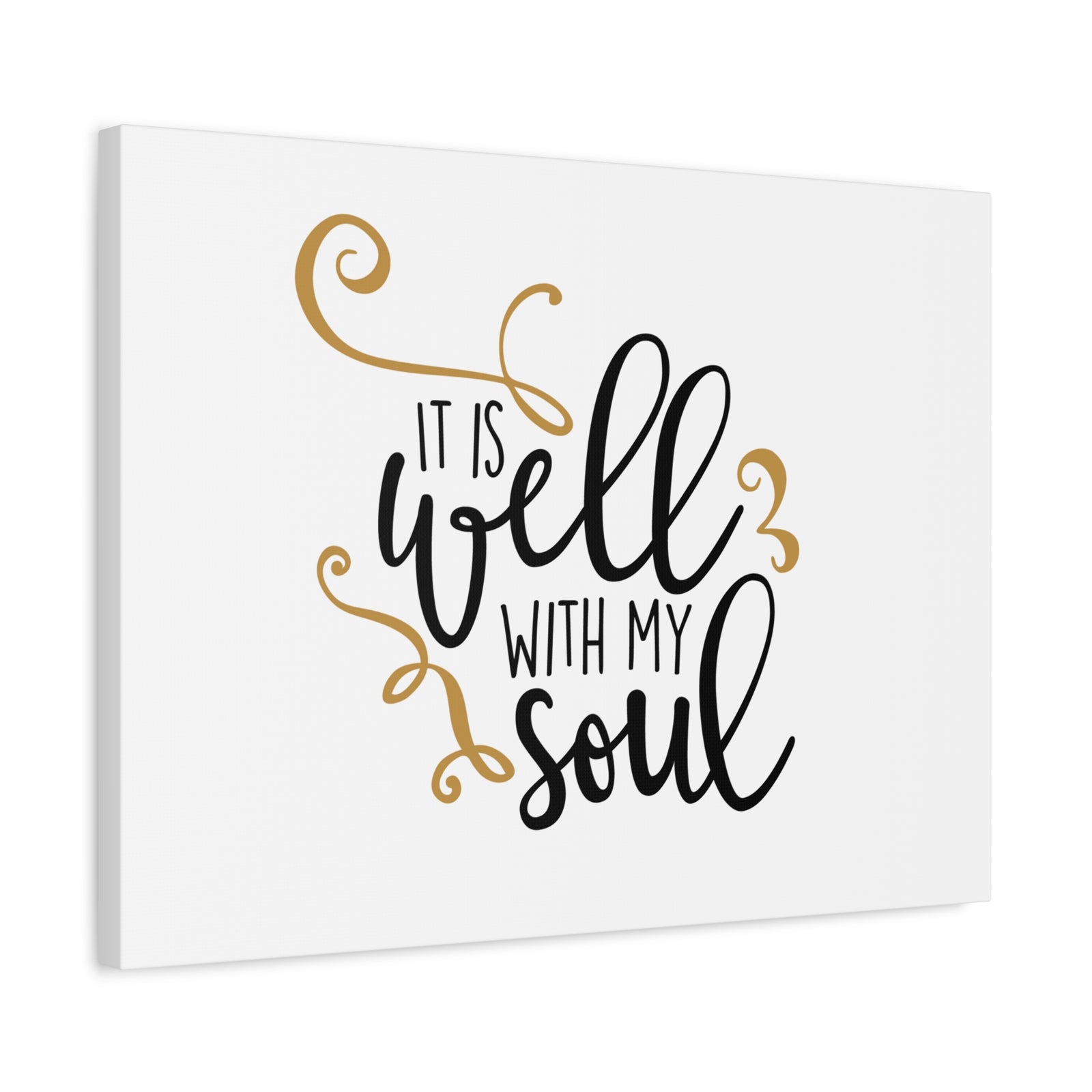 Scripture Canvas It Is Well With My Soul Psalm 42:7 White Christian Wall Art Bible Verse Print Ready to Hang-Express Your Love Gifts