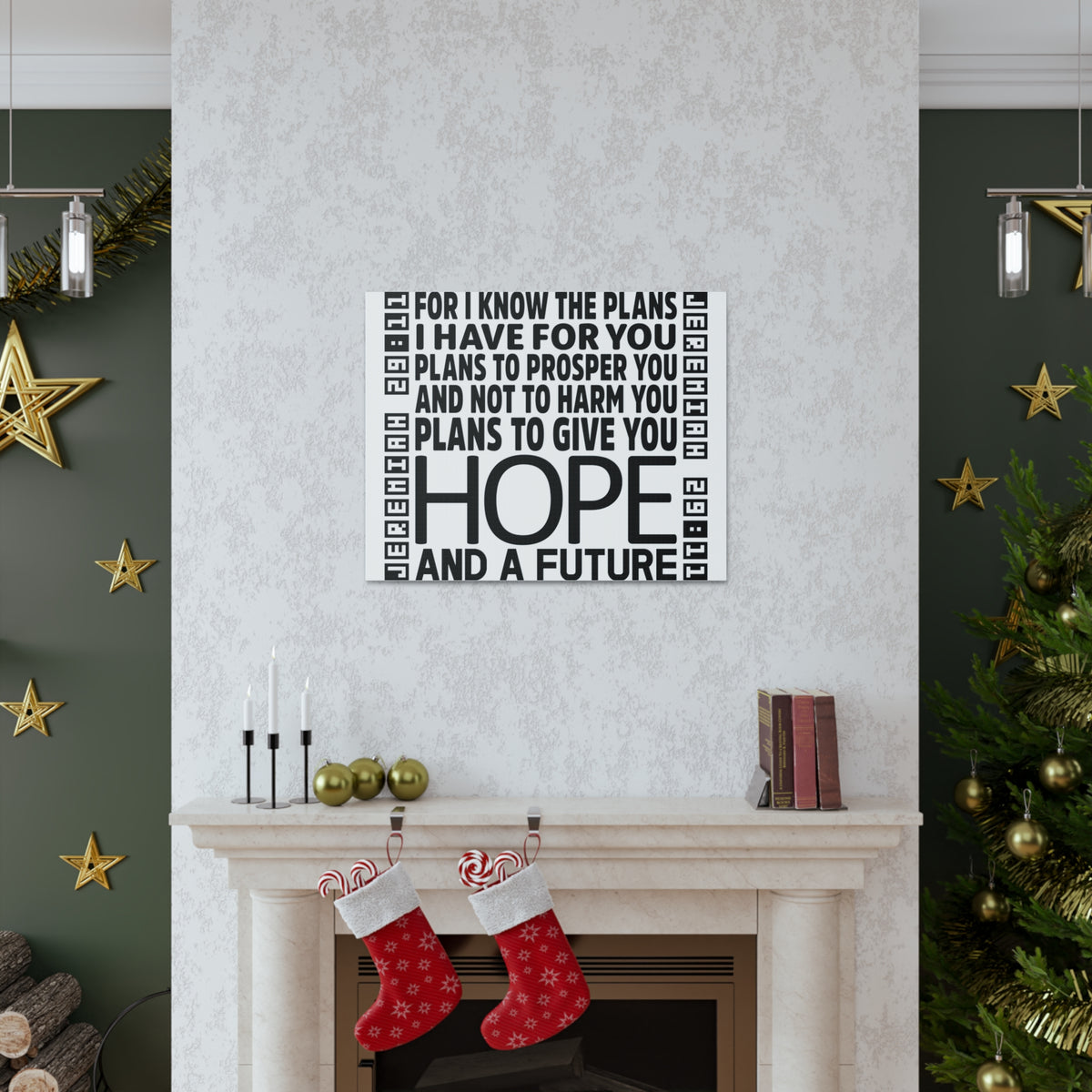Scripture Walls Jeremiah 29:11 Hope and Future Bible Verse Canvas Christian Wall Art Ready to Hang Unframed-Express Your Love Gifts