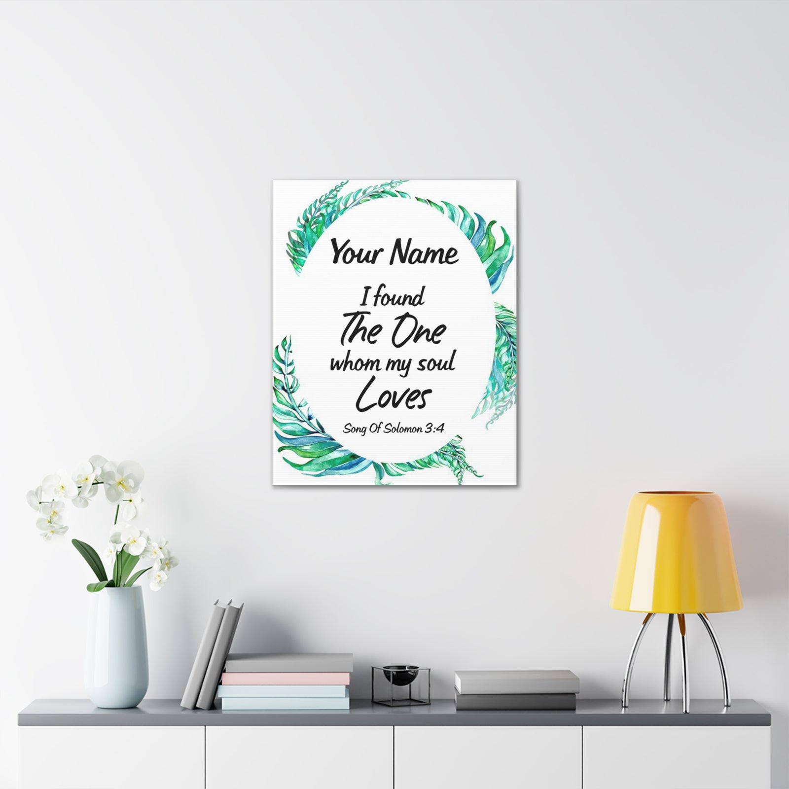 Personalized Soulmate Song Of Solomon 3:4 Bible Chapter Canvas Christian Wall Art Ready to Hang-Express Your Love Gifts