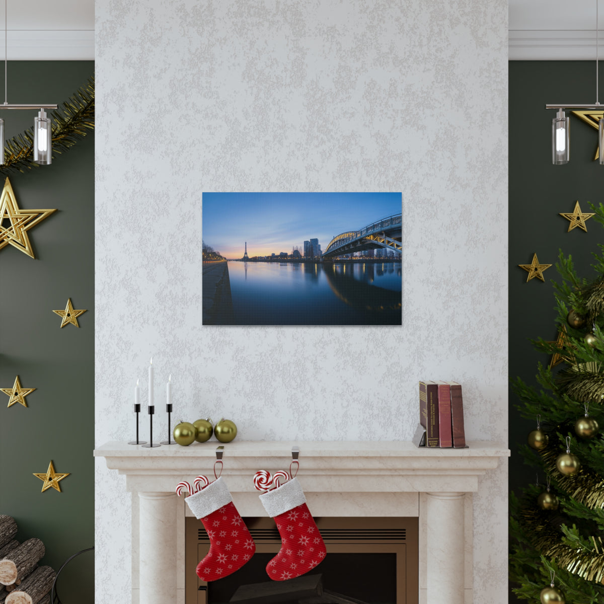 Paris Night Skyline Canvas Artwork High-Quality Breathtaking Stunning Cityscape for Home Decor Ready to Hang-Express Your Love Gifts