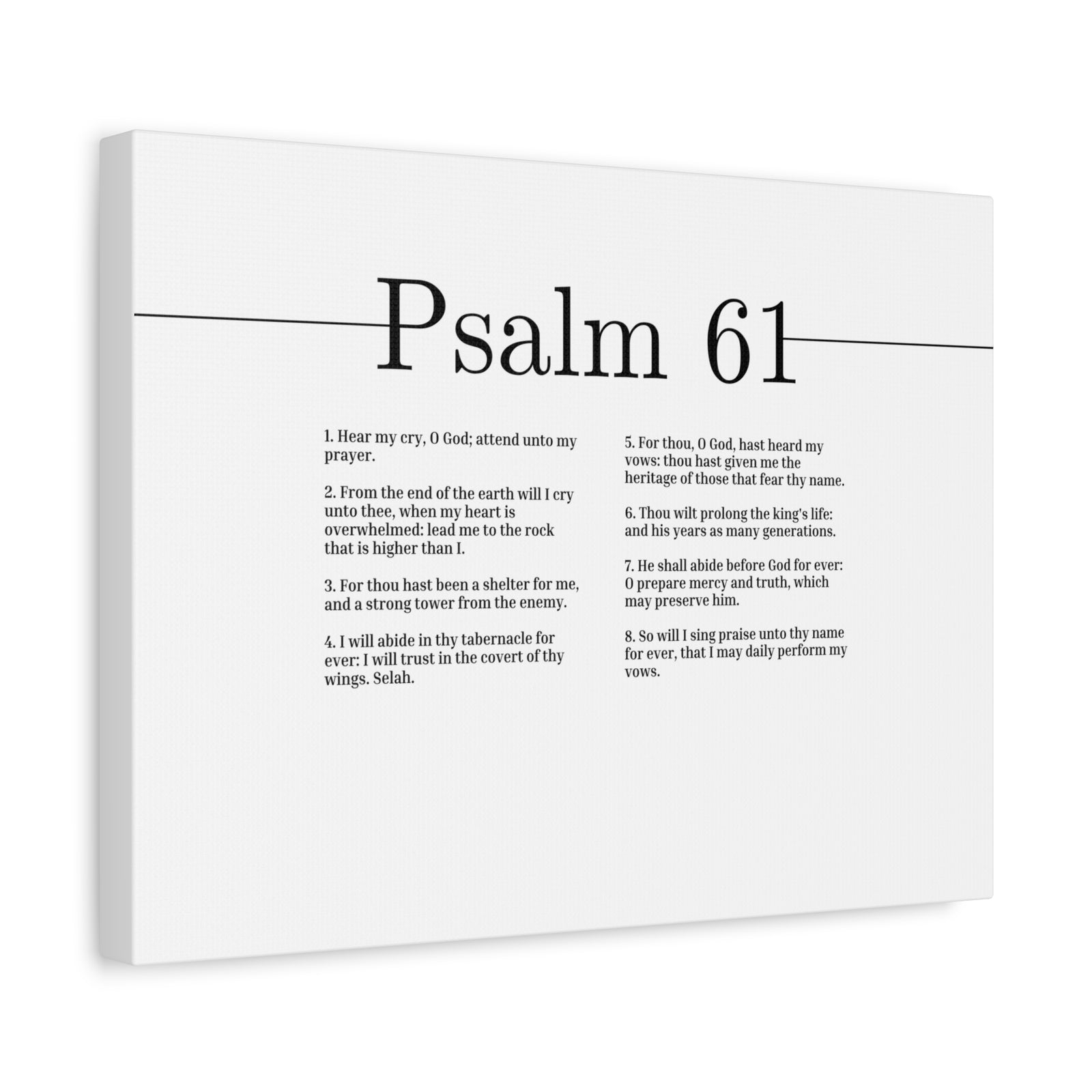 Scripture Canvas Hear My Cry, O God Psalm 61 Christian Wall Art Bible Verse Print Ready to Hang-Express Your Love Gifts