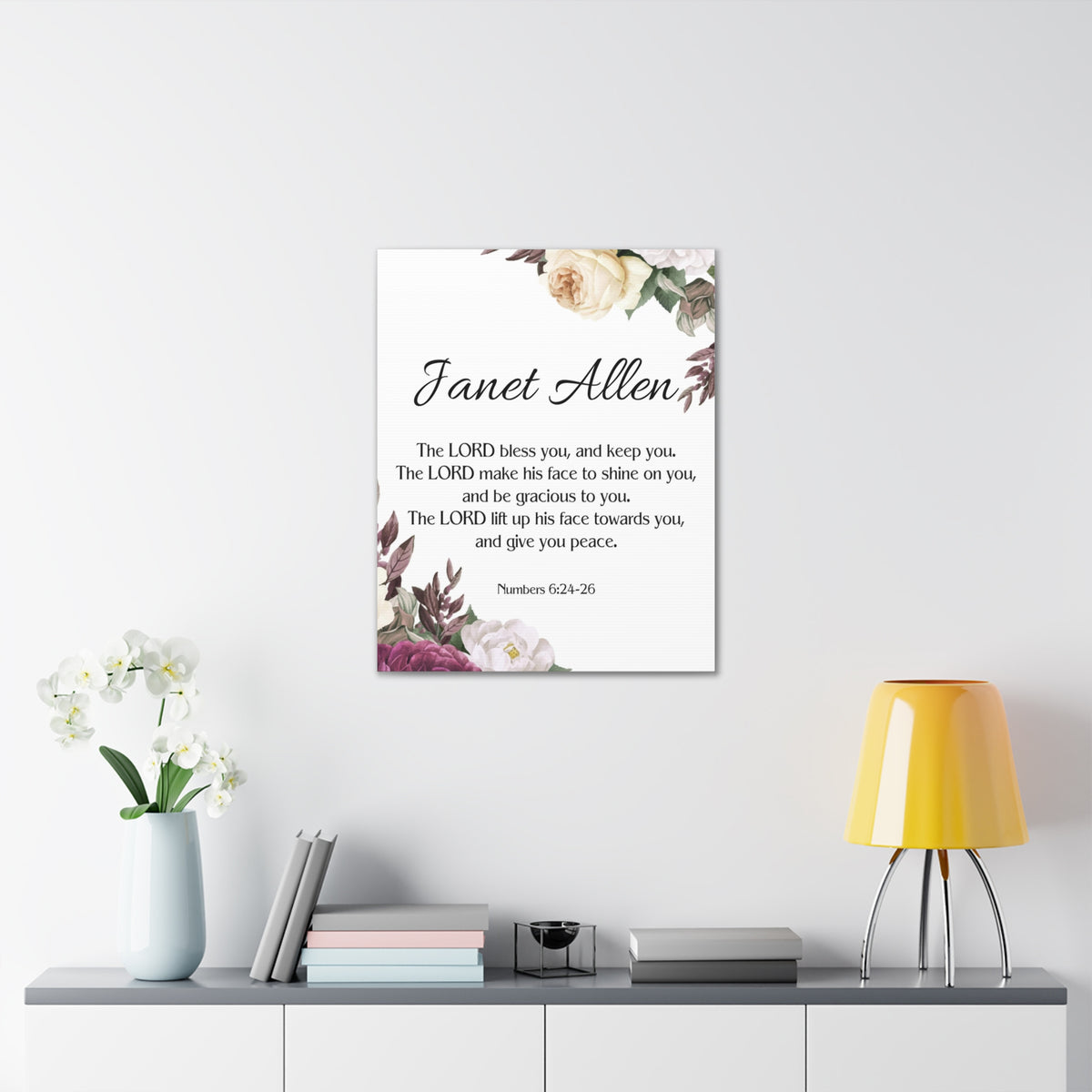 Scripture Walls Personalized Numbers 6:24-26 Bible Chapter Canvas Christian Wall Art Ready to Hang-Express Your Love Gifts