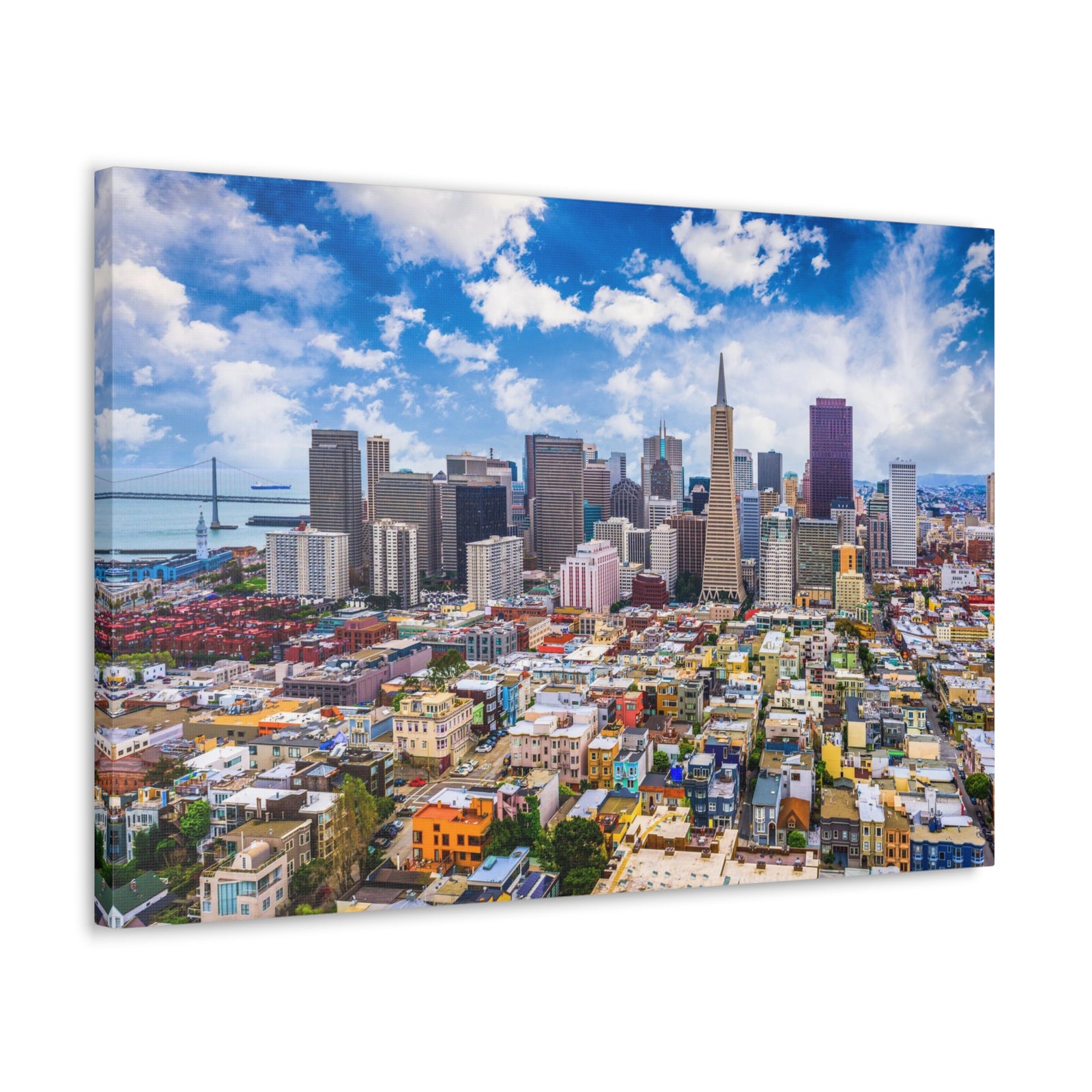 San Francisco Daytime Skyline Canvas Artwork High-Quality Breathtaking Stunning Cityscape for Home Decor Ready to Hang-Express Your Love Gifts