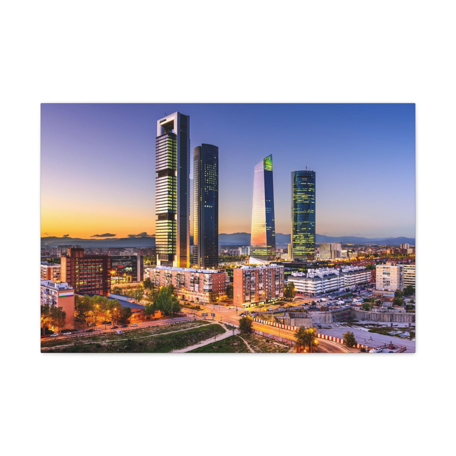 Madrid Night Skyline Canvas Artwork High-Quality Breathtaking Stunning Cityscape for Home Decor Ready to Hang-Express Your Love Gifts