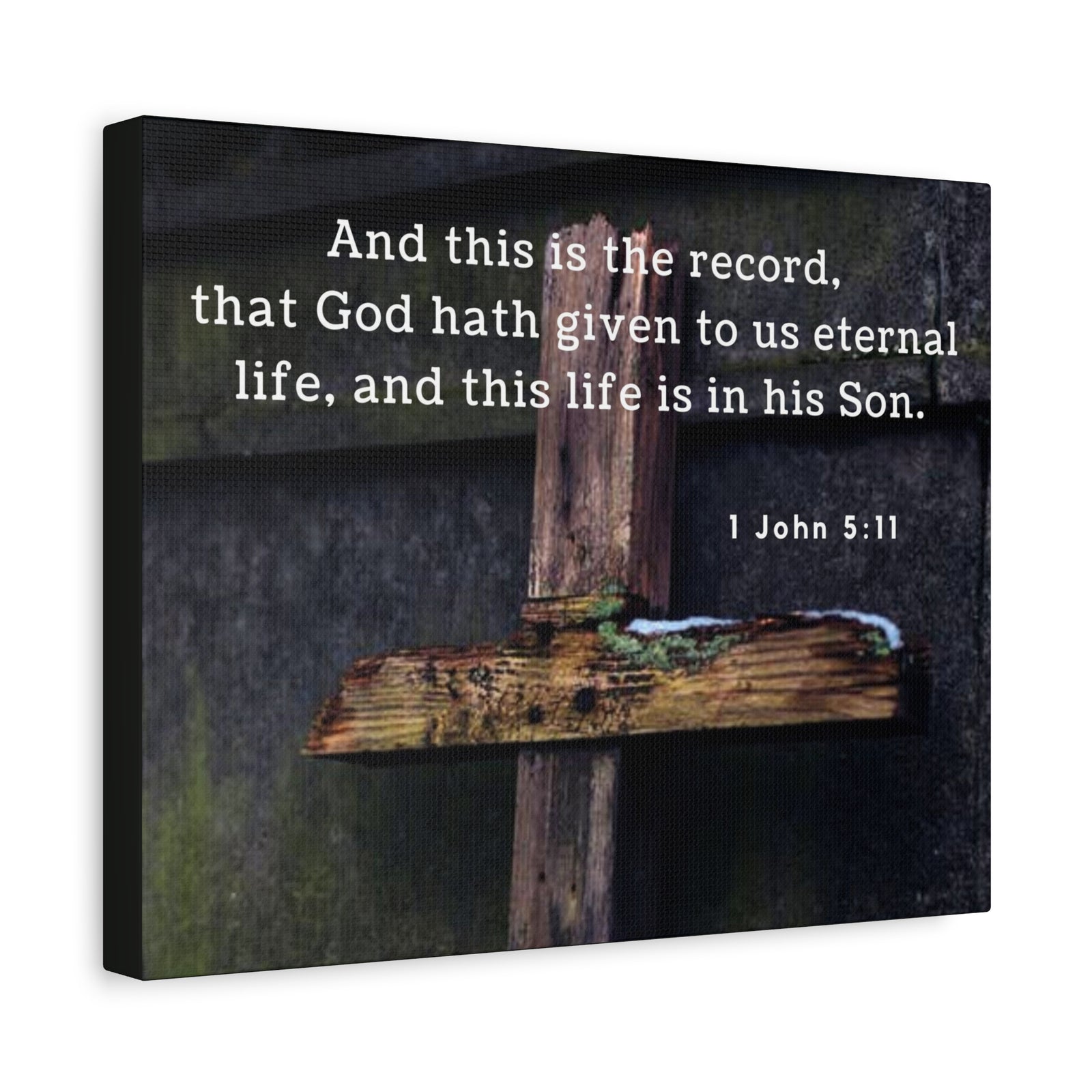 Scripture Walls The Record 1 John 5:11 Bible Verse Canvas Christian Wall Art Ready to Hang-Express Your Love Gifts
