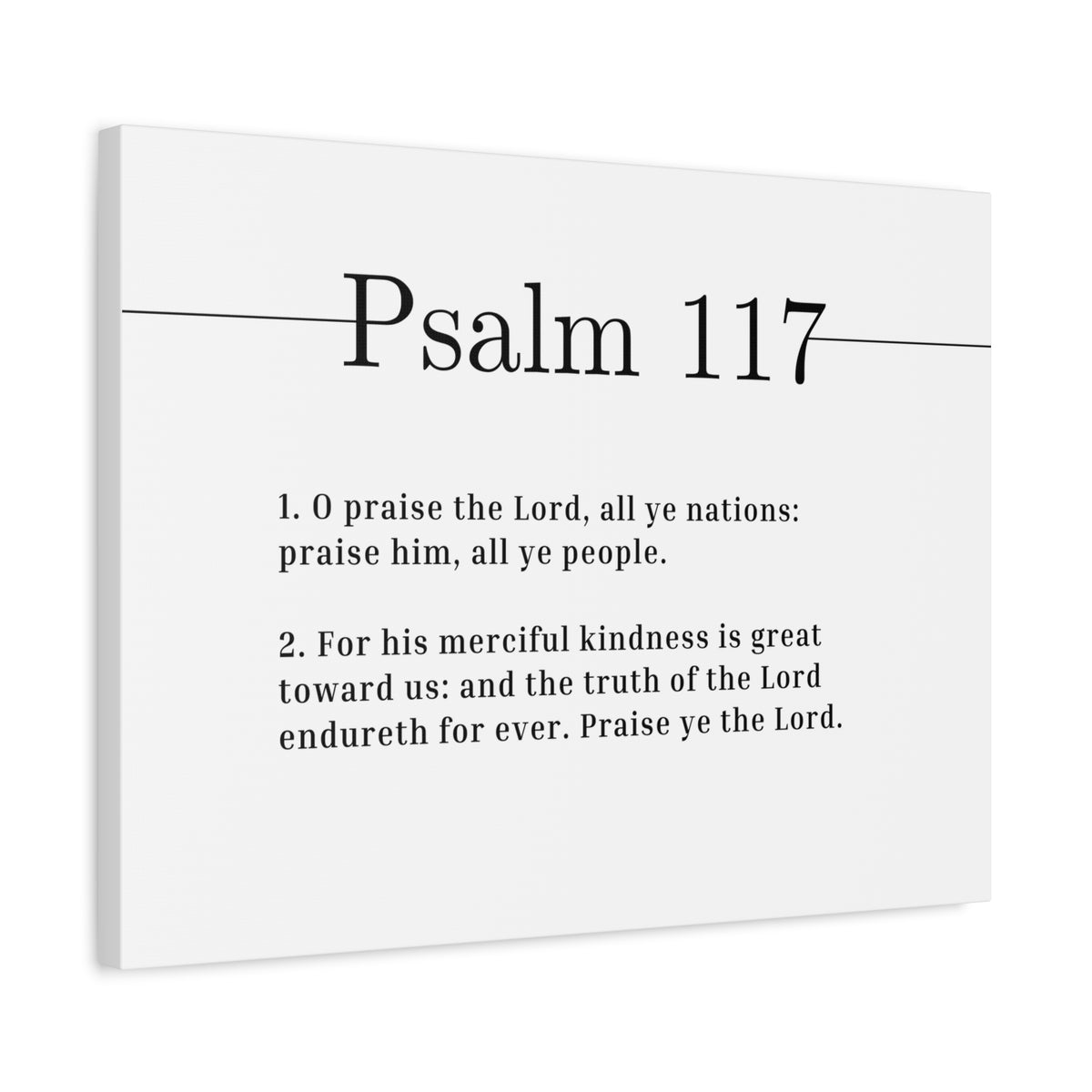 Scripture Canvas Merciful Kindness Psalm 117 Christian Wall Art Bible Verse Print Ready to Hang-Express Your Love Gifts