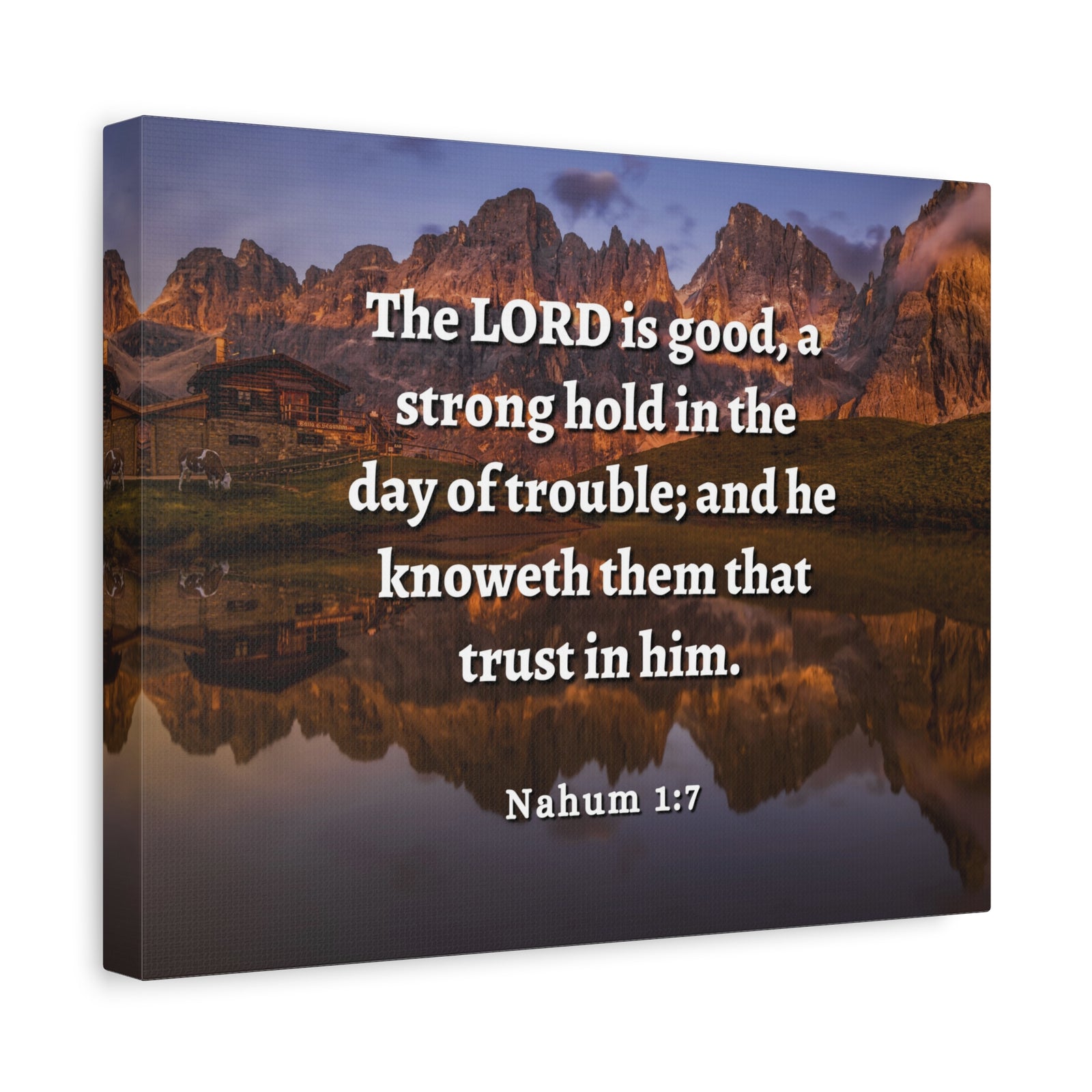 Scripture Walls Lord Is Good Nahum 1:7 Bible Verse Canvas Christian Wall Art Ready to Hang-Express Your Love Gifts