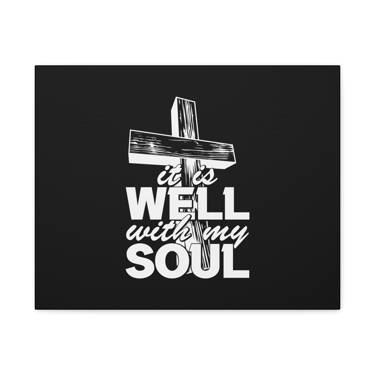 Scripture Canvas Well With My Soul Psalm 42:7 Cross Christian Wall Art Bible Verse Print Ready to Hang-Express Your Love Gifts