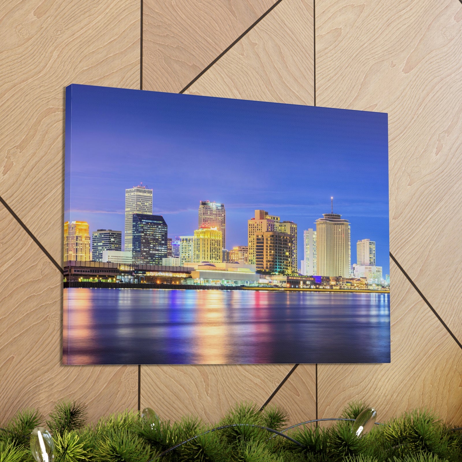 New Orleans Night Skyline Canvas Artwork High-Quality Breathtaking Stunning Cityscape for Home Decor Ready to Hang-Express Your Love Gifts