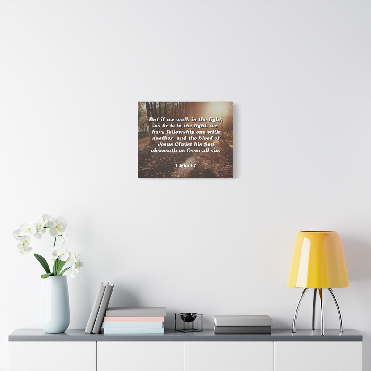 Scripture Canvas Cleanseth Us 1 John 1:7 Christian Wall Art Bible Verse Print Ready to Hang-Express Your Love Gifts