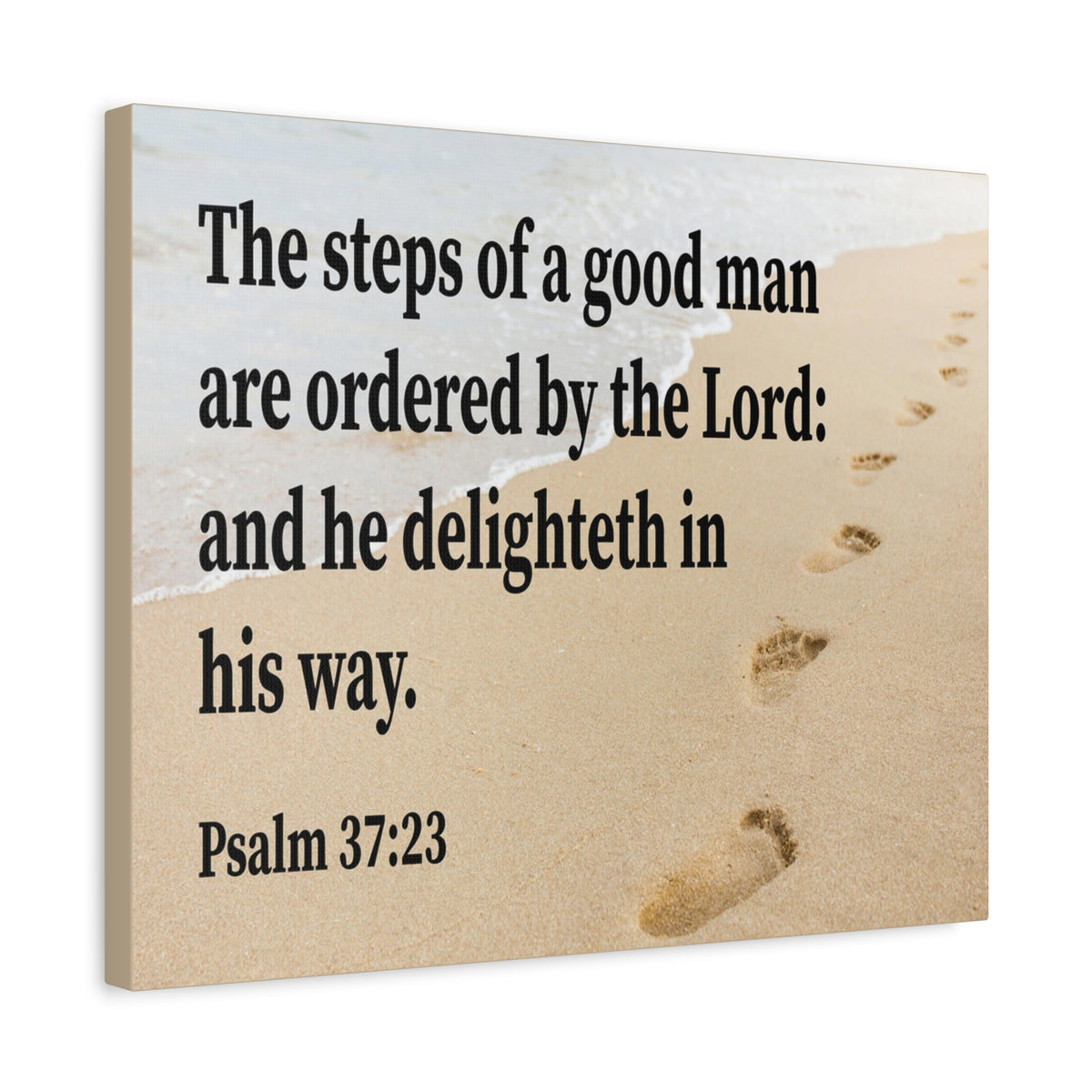 Scripture Walls Psalm 37:23 Steps of a Good Man Scripture Bible Verse Canvas Christian Wall Art Ready to Hang Unframed-Express Your Love Gifts