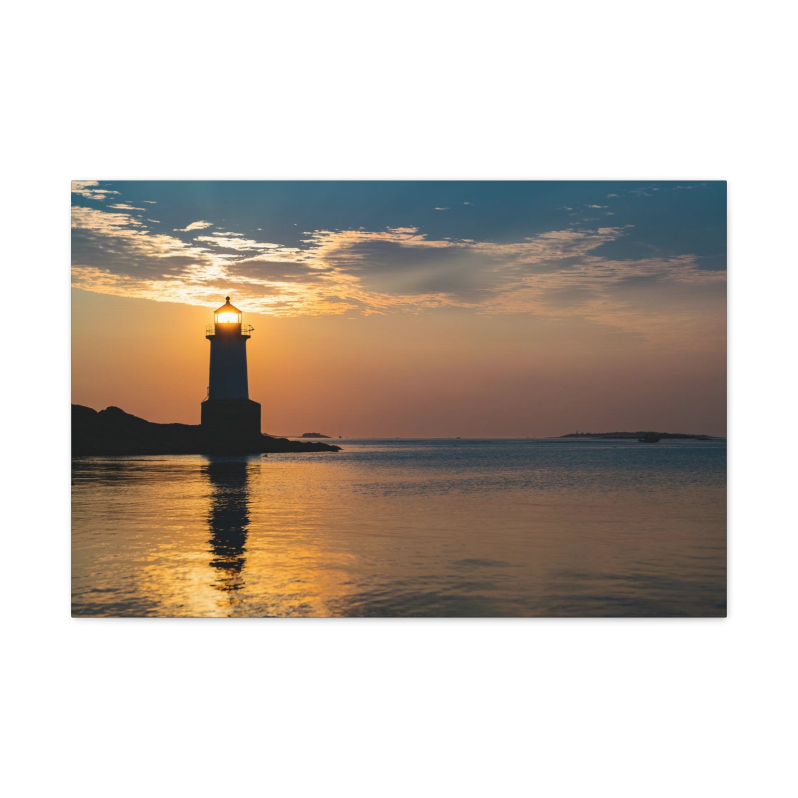 Lighthouse at Dawn Forest Floral Nature Photography Canvas Wall Art for Home Decor Ready-to-Hang-Express Your Love Gifts