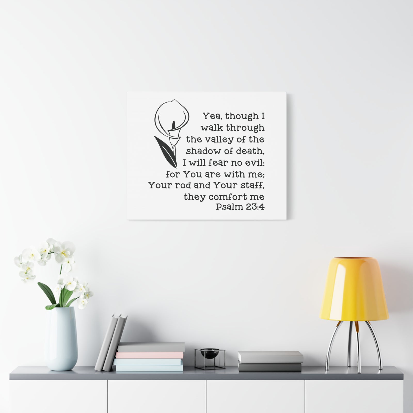 Scripture Canvas They Comfort Me Psalm 23:4 Christian Wall Art Bible Verse Print Ready to Hang-Express Your Love Gifts