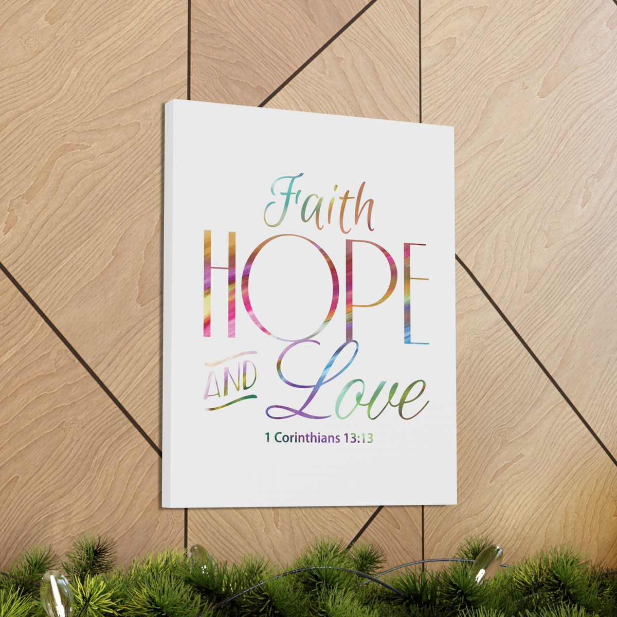 Scripture Canvas Faith Hope And Love 1 Corinthians 13:13 Christian Wall Art Bible Verse Print Ready To Hang-Express Your Love Gifts