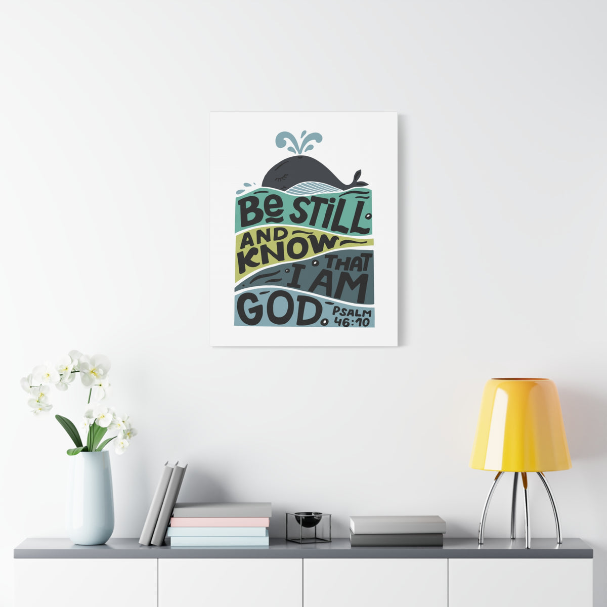 Scripture Canvas I Am God Psalm 46:10 Christian Wall Art Bible Verse Print Ready to Hang-Express Your Love Gifts