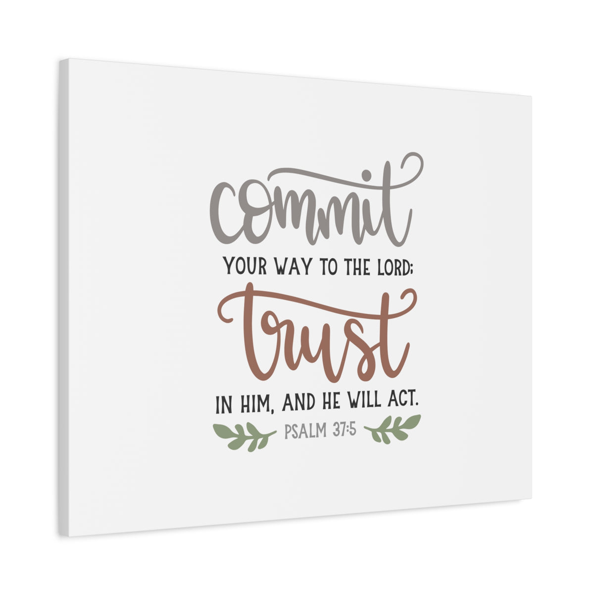 Scripture Canvas Your Way To The Lord Psalm 37:5 Christian Wall Art Bible Verse Print Ready to Hang-Express Your Love Gifts