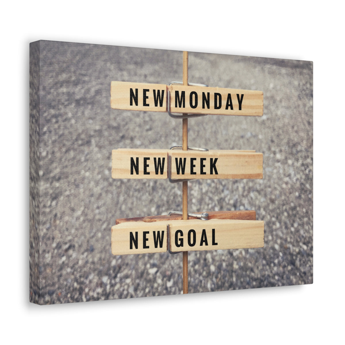 Inspirational Quote Canvas New Monday New Goal Motivational Print Ready to Hang Artwork-Express Your Love Gifts