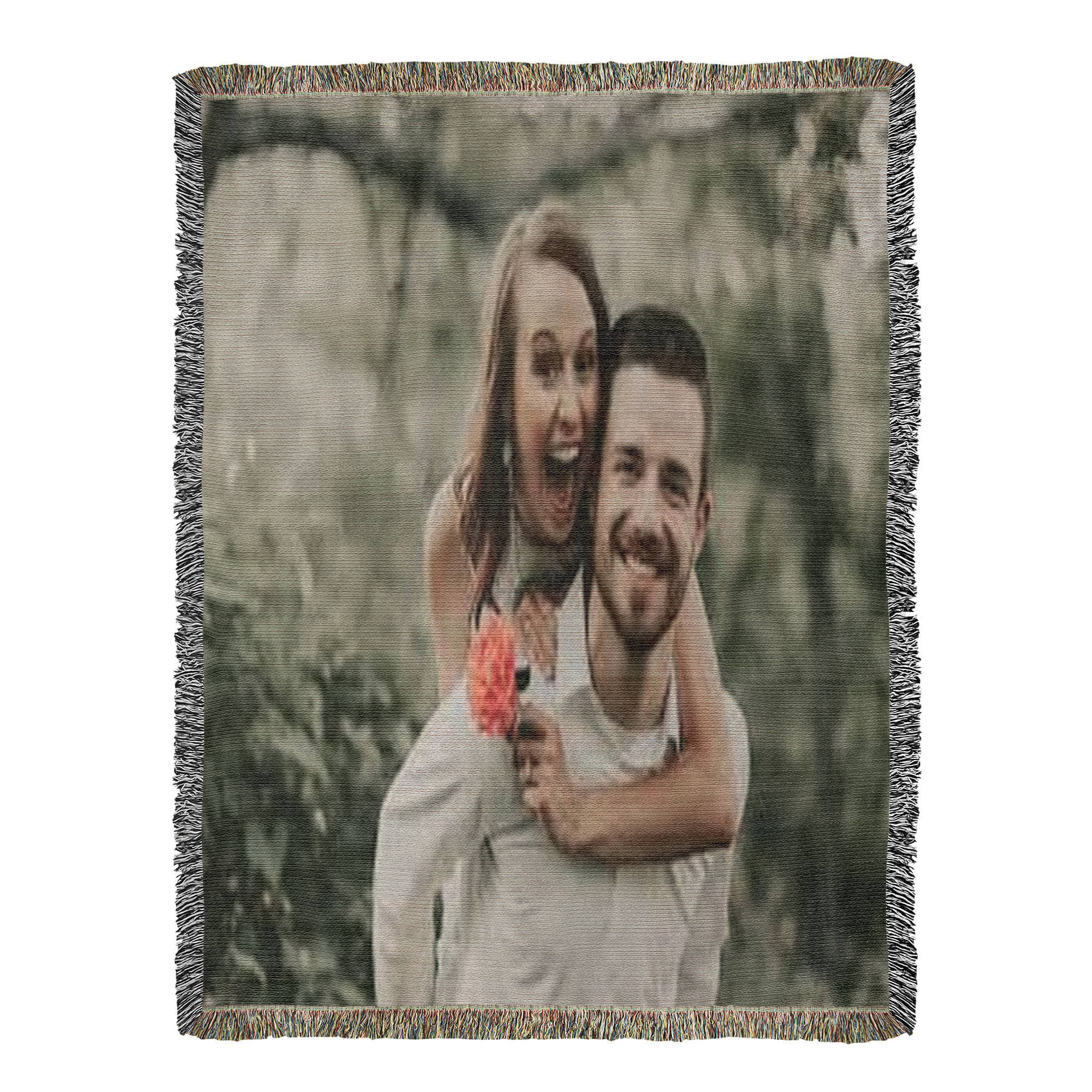 Personlaized Upload Your Own Portrait Heirloom Photo Woven Blanket-Express Your Love Gifts