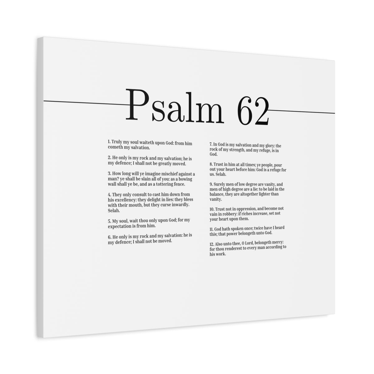 Scripture Canvas My Soul Waiteth Upon God Psalm 62 Christian Wall Art Bible Verse Print Ready to Hang-Express Your Love Gifts