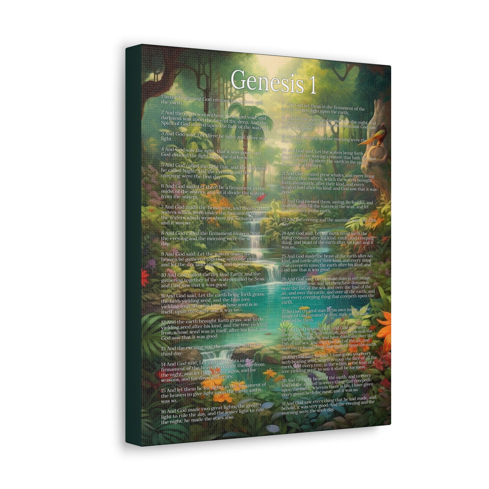 Scripture Walls Genesis 1 Chapter In the Beginning Christian Wall Art Print Ready to Hang Unframed-Express Your Love Gifts