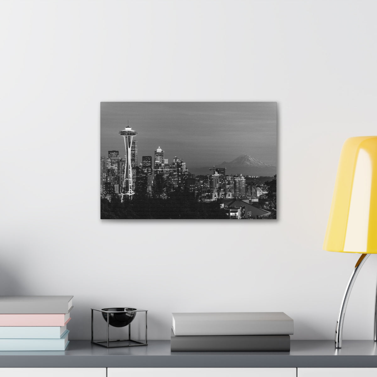 Seattle Black And White Skyline Canvas Artwork High-Quality Breathtaking Stunning Cityscape for Home Decor Ready to Hang-Express Your Love Gifts