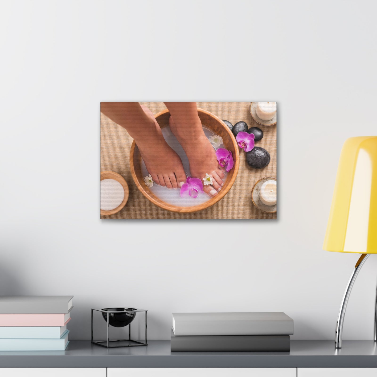 Footbath With Orchid Forest Floral Nature Photography Canvas Wall Art for Home Decor Ready-to-Hang-Express Your Love Gifts