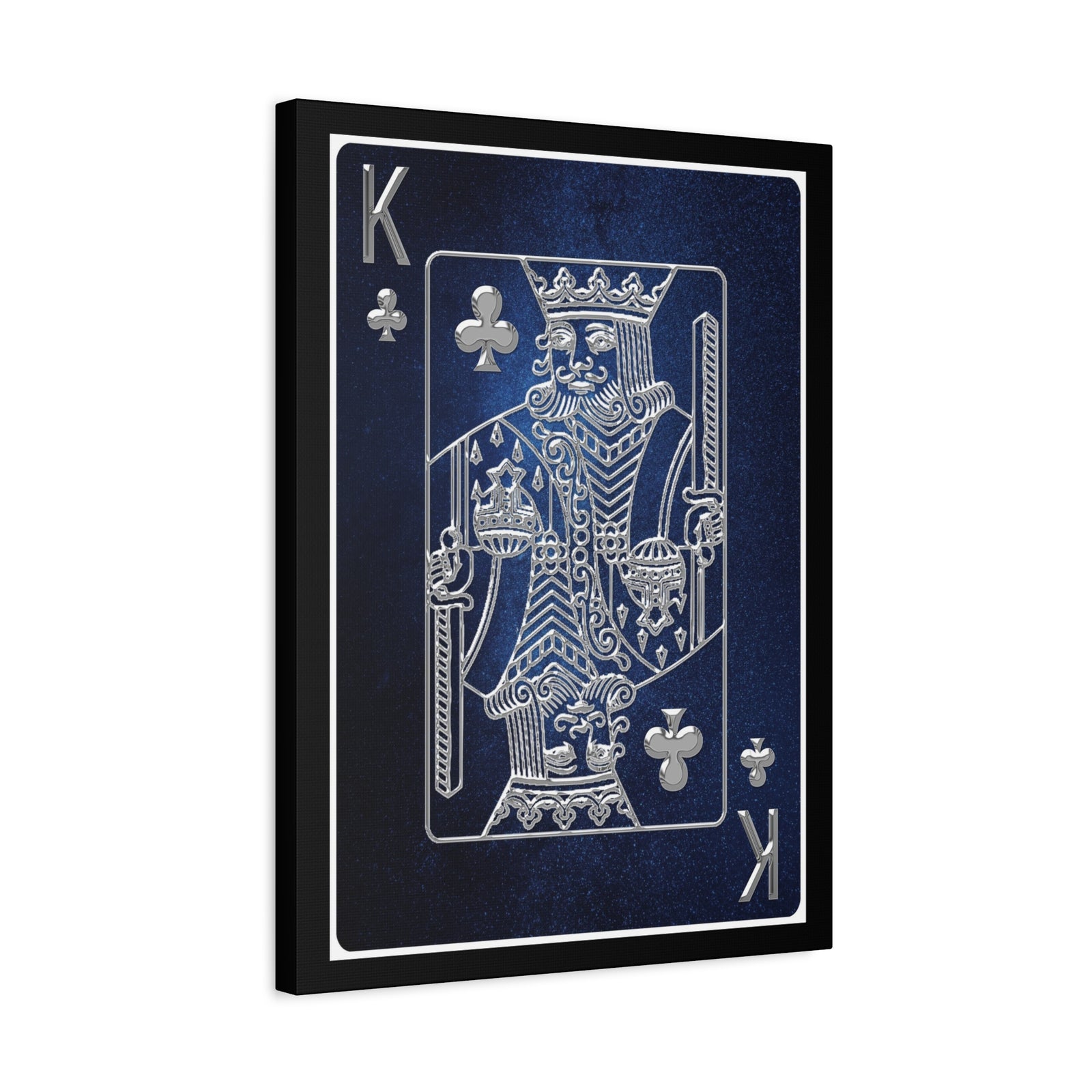 King Of Clubs Space Background Playing Card Canvas Wall Art for Home Decor Ready-to-Hang-Express Your Love Gifts