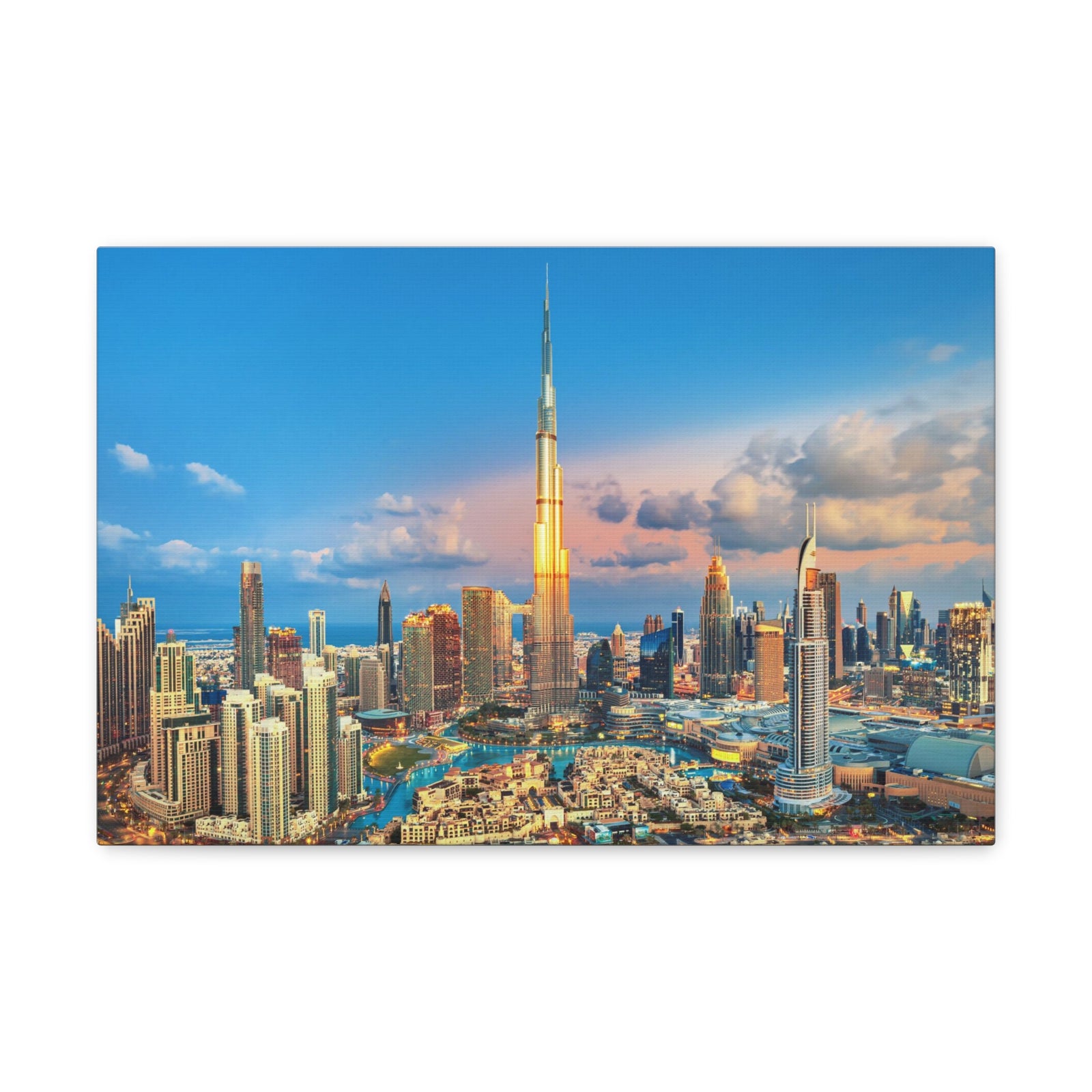 Dubai Daytime Skyline Canvas Artwork High-Quality Breathtaking Stunning Cityscape for Home Decor Ready to Hang-Express Your Love Gifts