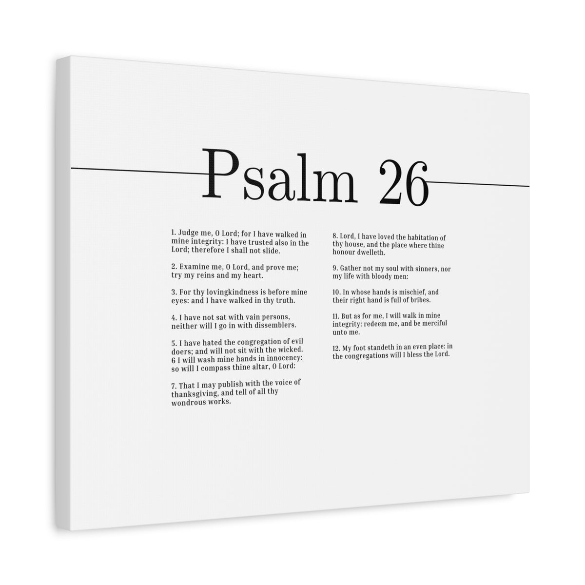 Scripture Canvas Judge Me, O Lord Psalm 26 Christian Wall Art Bible Verse Print Ready to Hang-Express Your Love Gifts