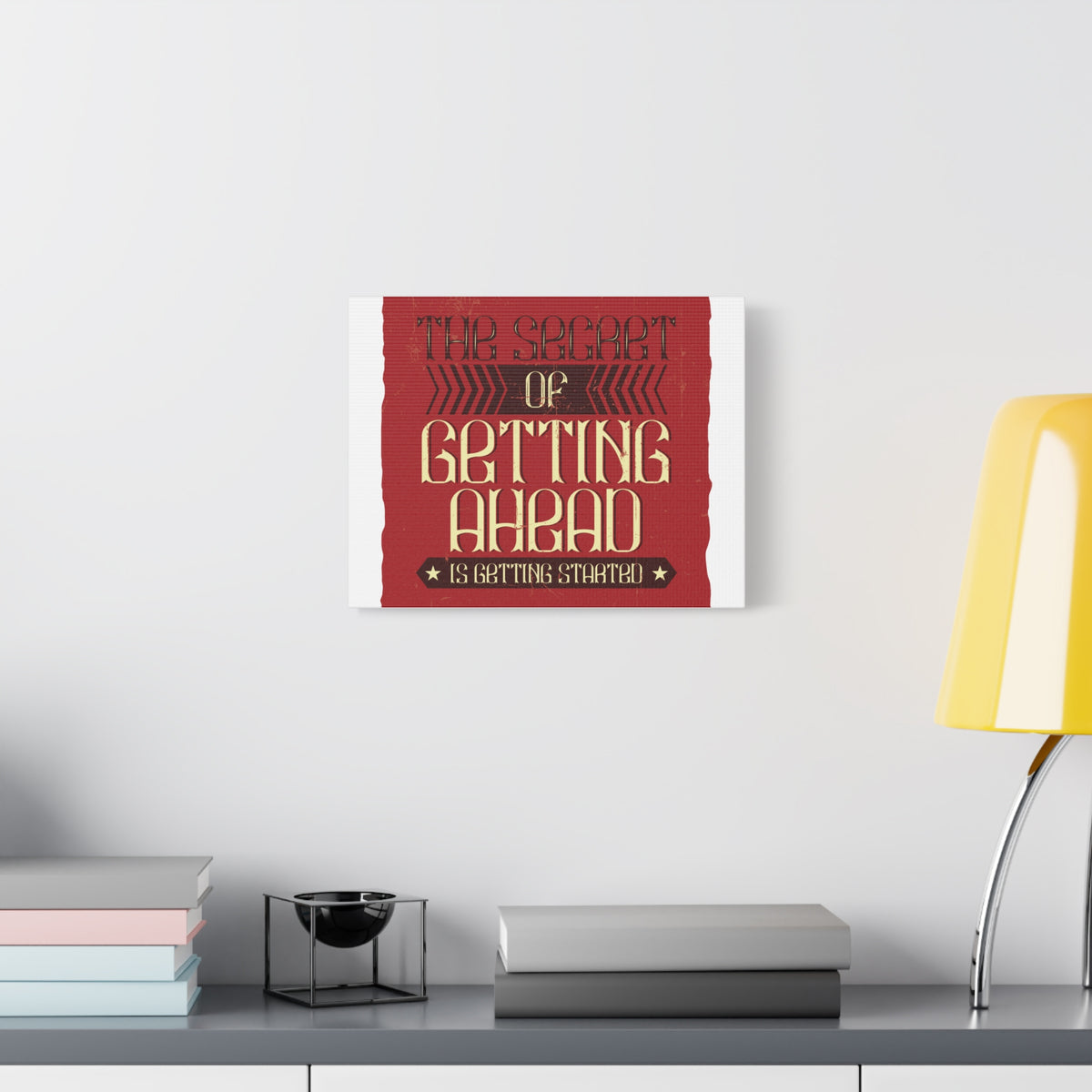 Inspirational Quote Canvas Getting Started Wall Art Motivational Motto Inspiring Prints Artwork Decor Ready to Hang-Express Your Love Gifts