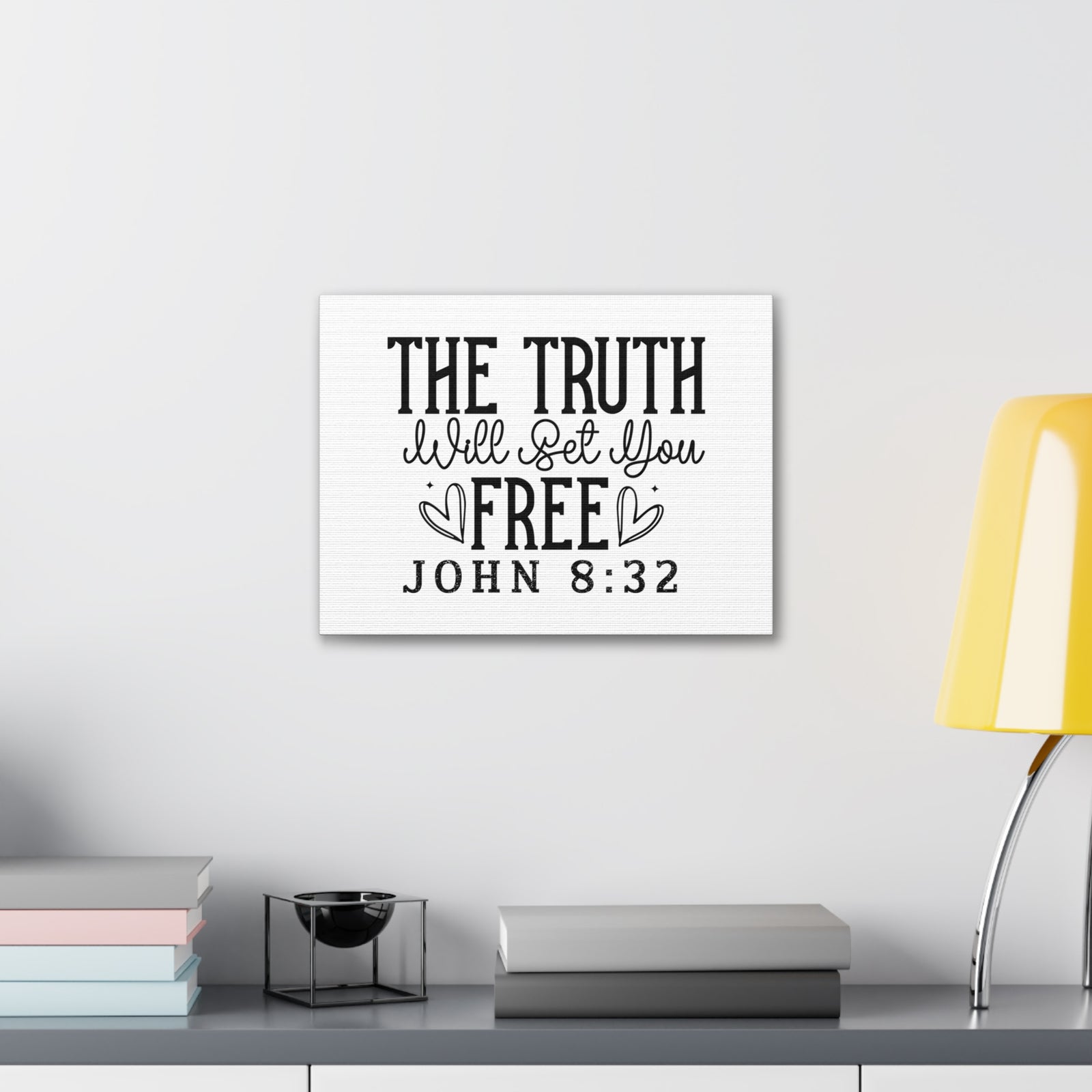 Scripture Walls John 8:32 The Truth Will Set You Free Bible Verse Canvas Christian Wall Art Ready to Hang Unframed-Express Your Love Gifts