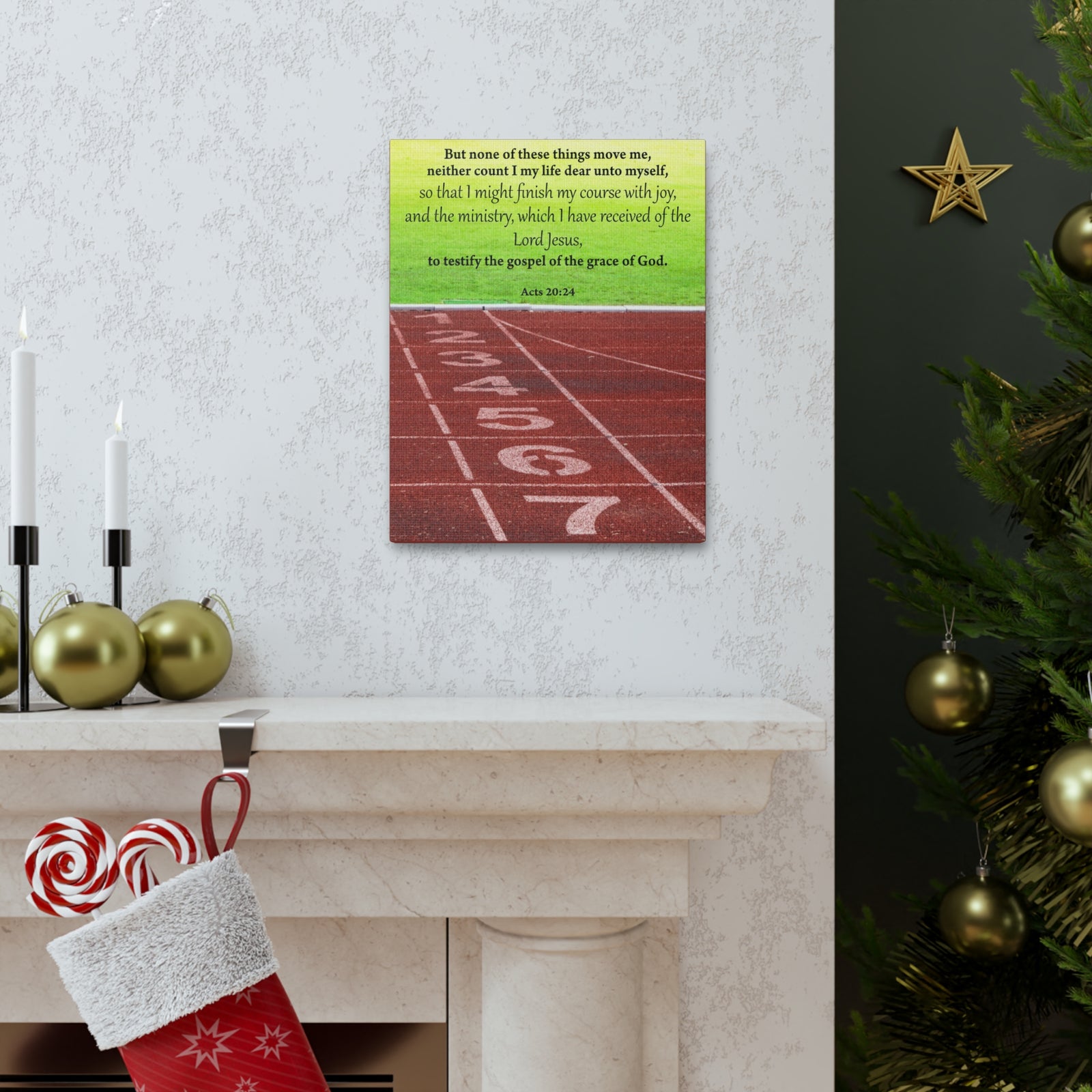 Bible Verse Canvas Testify the Gospel Acts 20:24 Christian Home Decor Scripture Art-Express Your Love Gifts