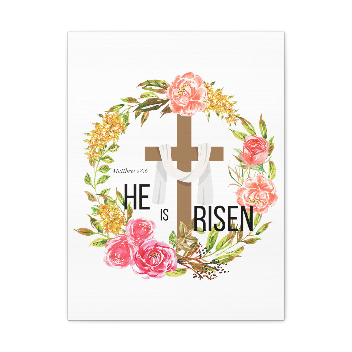 Scripture Walls Matthew 28:6 He Is Risen Bible Verse Canvas Christian Wall Art Ready to Hang Unframed-Express Your Love Gifts