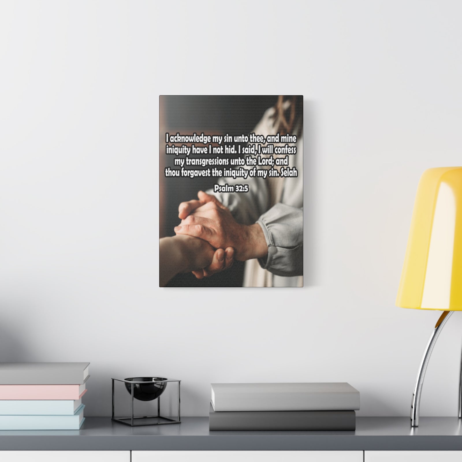 Bible Verse Canvas I Acknowledge My Sin Psalm 32:5 Christian Home Decor Scripture Art-Express Your Love Gifts