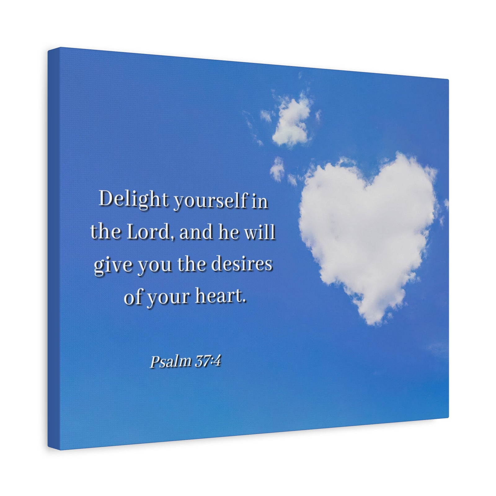 Scripture Canvas Desires Of Heart Psalms 37:4 Christian Wall Art Bible Verse Print Ready to Hang-Express Your Love Gifts