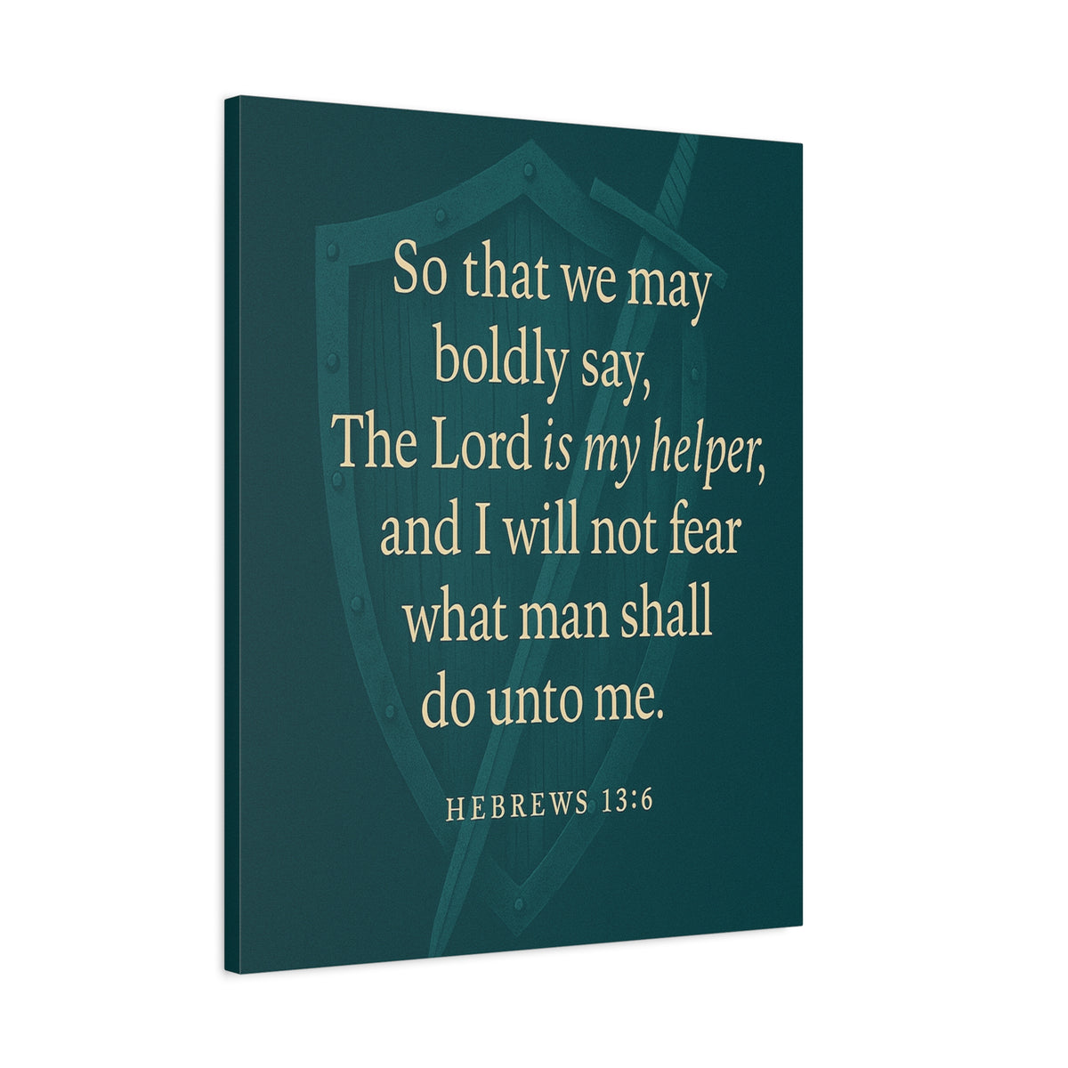 Bible Verse Canvas Hebrews 13:6 Christian Home Décor Wall Art Scripture Ready to Hang Faith Print-Express Your Love Gifts