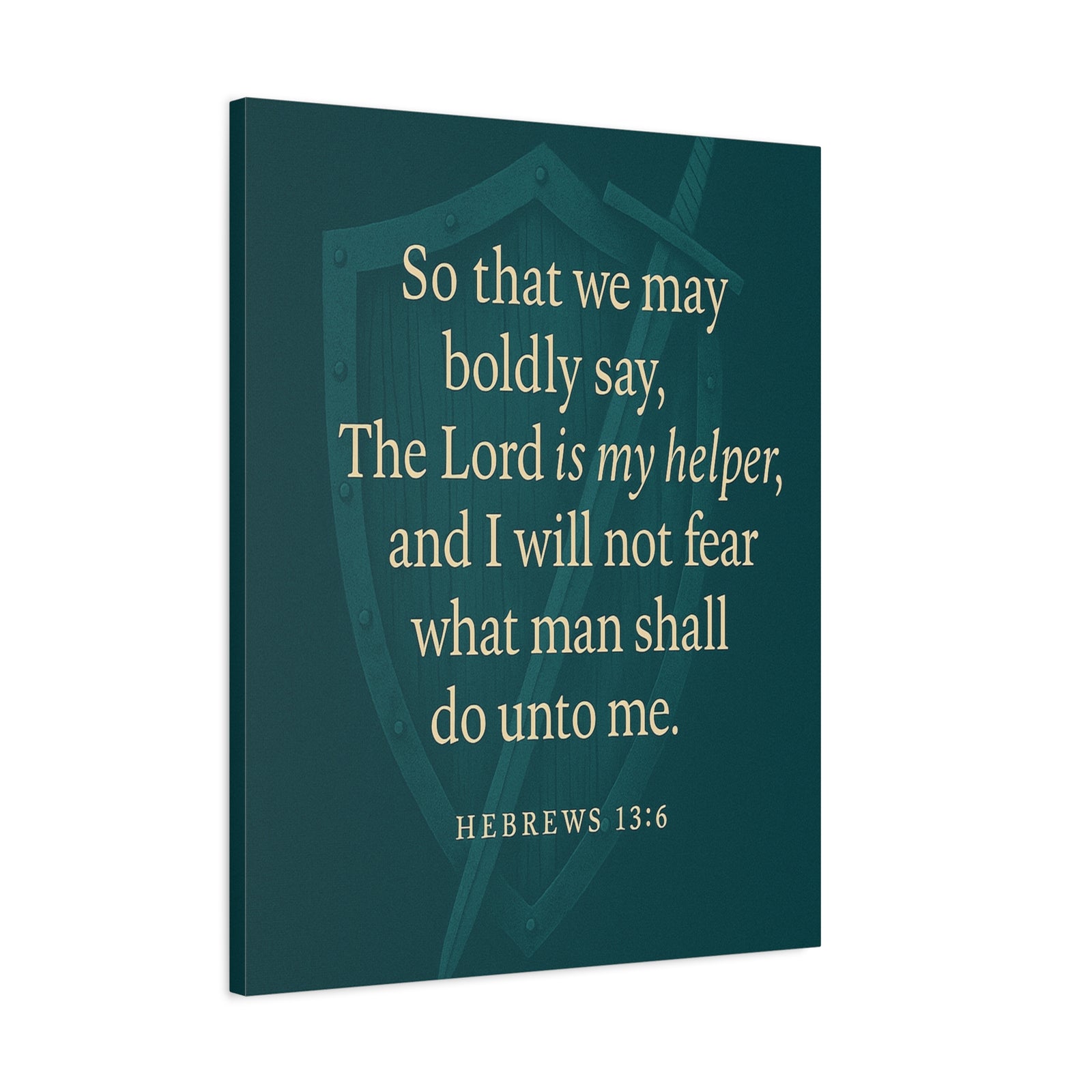 Bible Verse Canvas Hebrews 13:6 Christian Home Décor Wall Art Scripture Ready to Hang Faith Print-Express Your Love Gifts