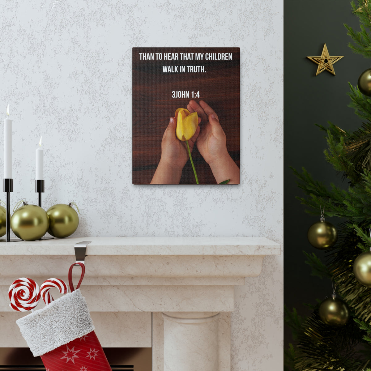 Scripture Canvas Walk In Truth 3 John 1:4 Christian Wall Art Bible Verse Print Ready to Hang-Express Your Love Gifts