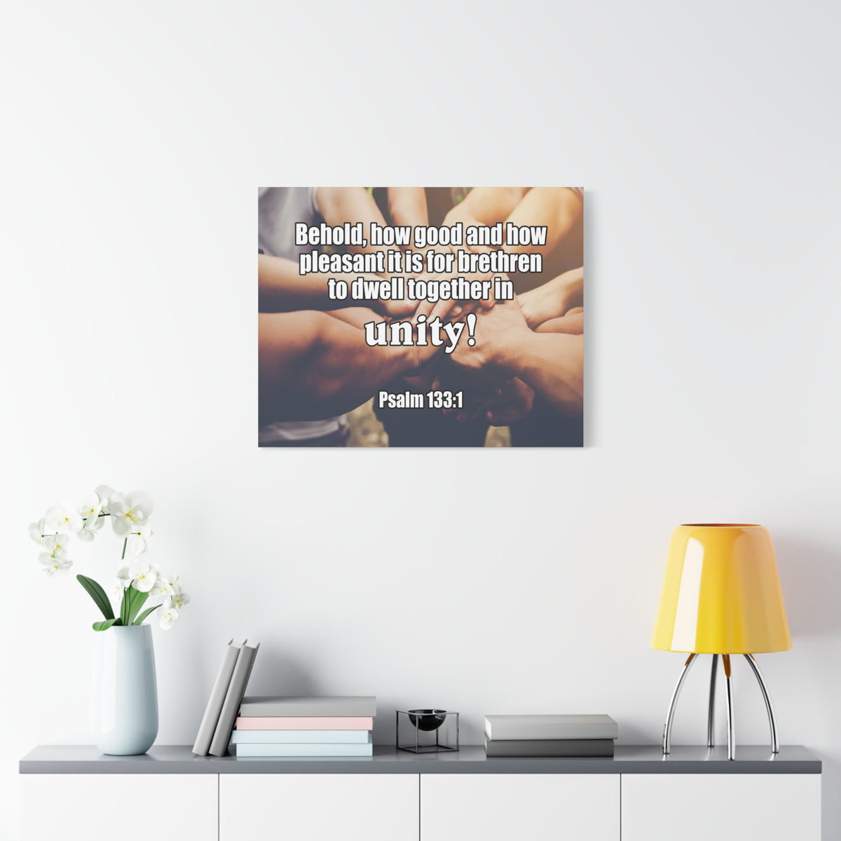 Scripture Canvas Unity Psalm 133:1 Christian Wall Art Bible Verse Print Ready to Hang-Express Your Love Gifts