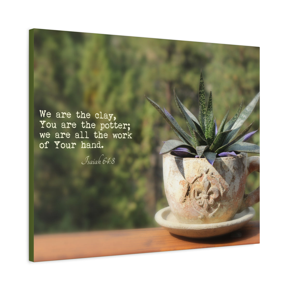 Scripture Canvas We Are The Clay Isaiah 64:8 Christian Wall Art Bible Verse Print Ready to Hang-Express Your Love Gifts