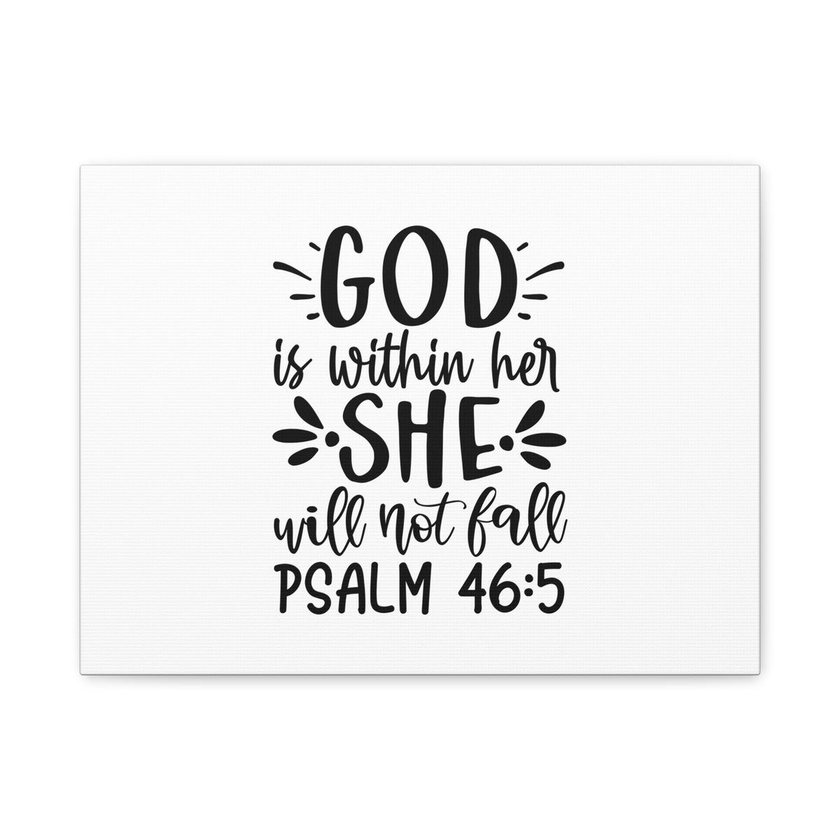 Scripture Canvas Will Not Fall Psalm 46:5 Christian Wall Art Bible Verse Print Ready to Hang-Express Your Love Gifts