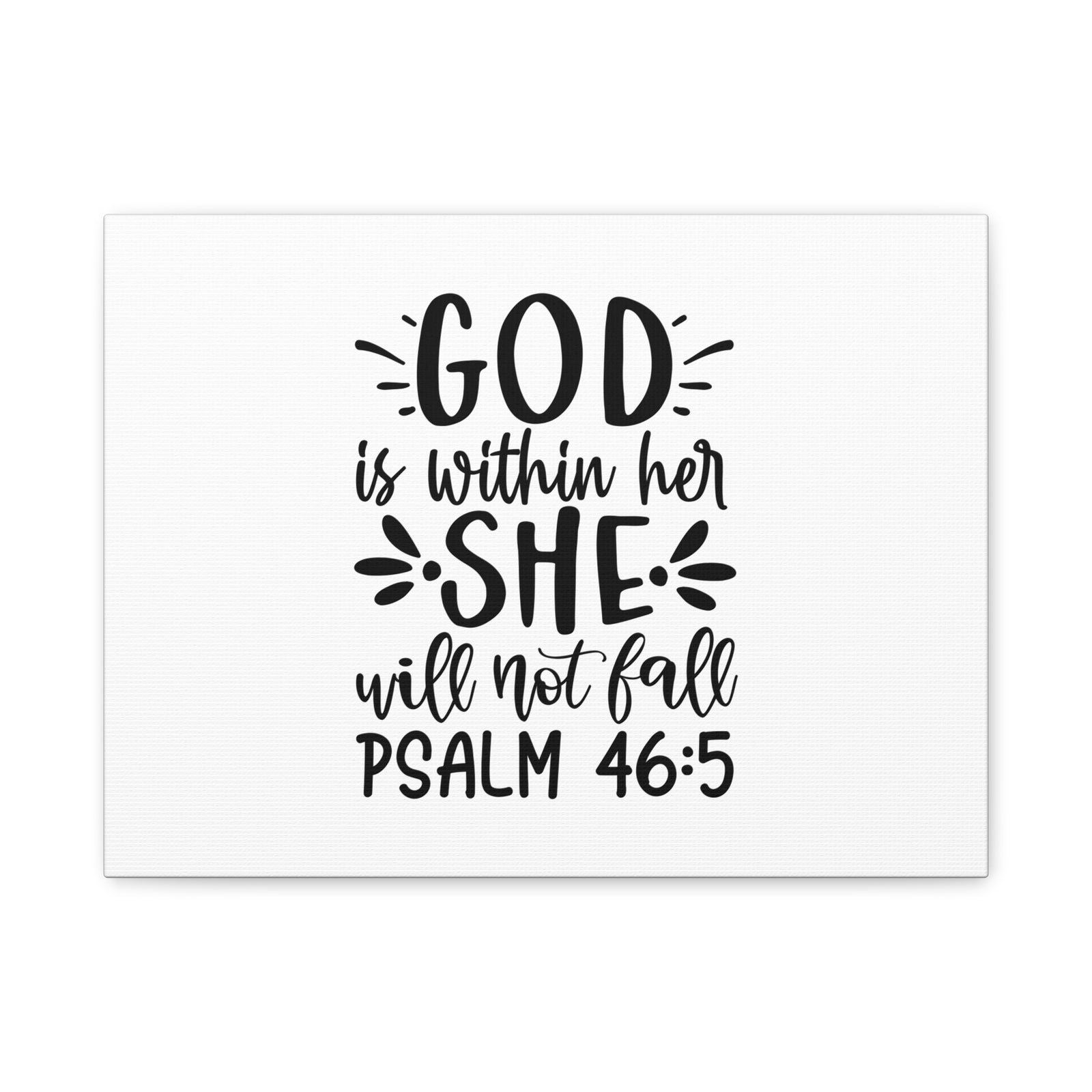 Scripture Canvas Will Not Fall Psalm 46:5 Christian Wall Art Bible Verse Print Ready to Hang-Express Your Love Gifts