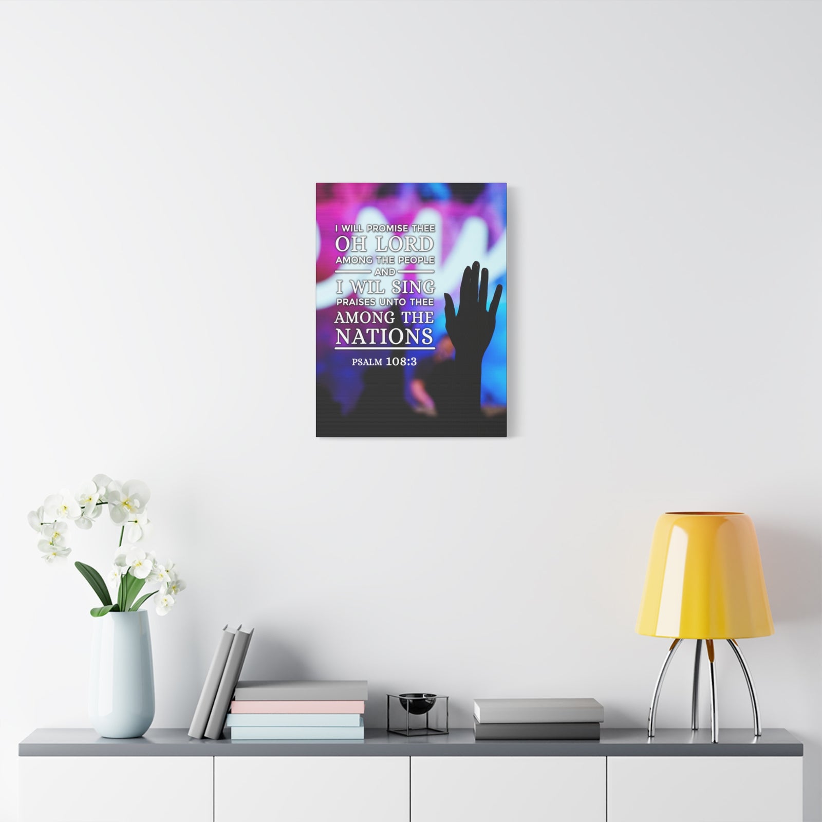 Scripture Canvas Among The Nations Psalm 108:3 Christian Wall Art Bible Verse Print Ready to Hang-Express Your Love Gifts