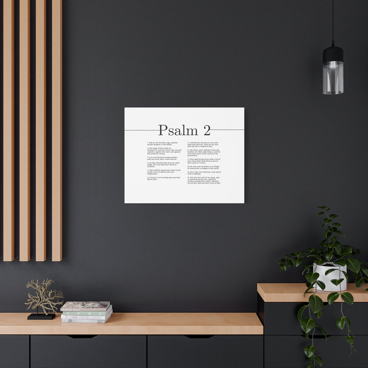 Scripture Canvas He That Sitteth In The Heavens Psalm 2 Christian Wall Art Bible Verse Print Ready to Hang-Express Your Love Gifts